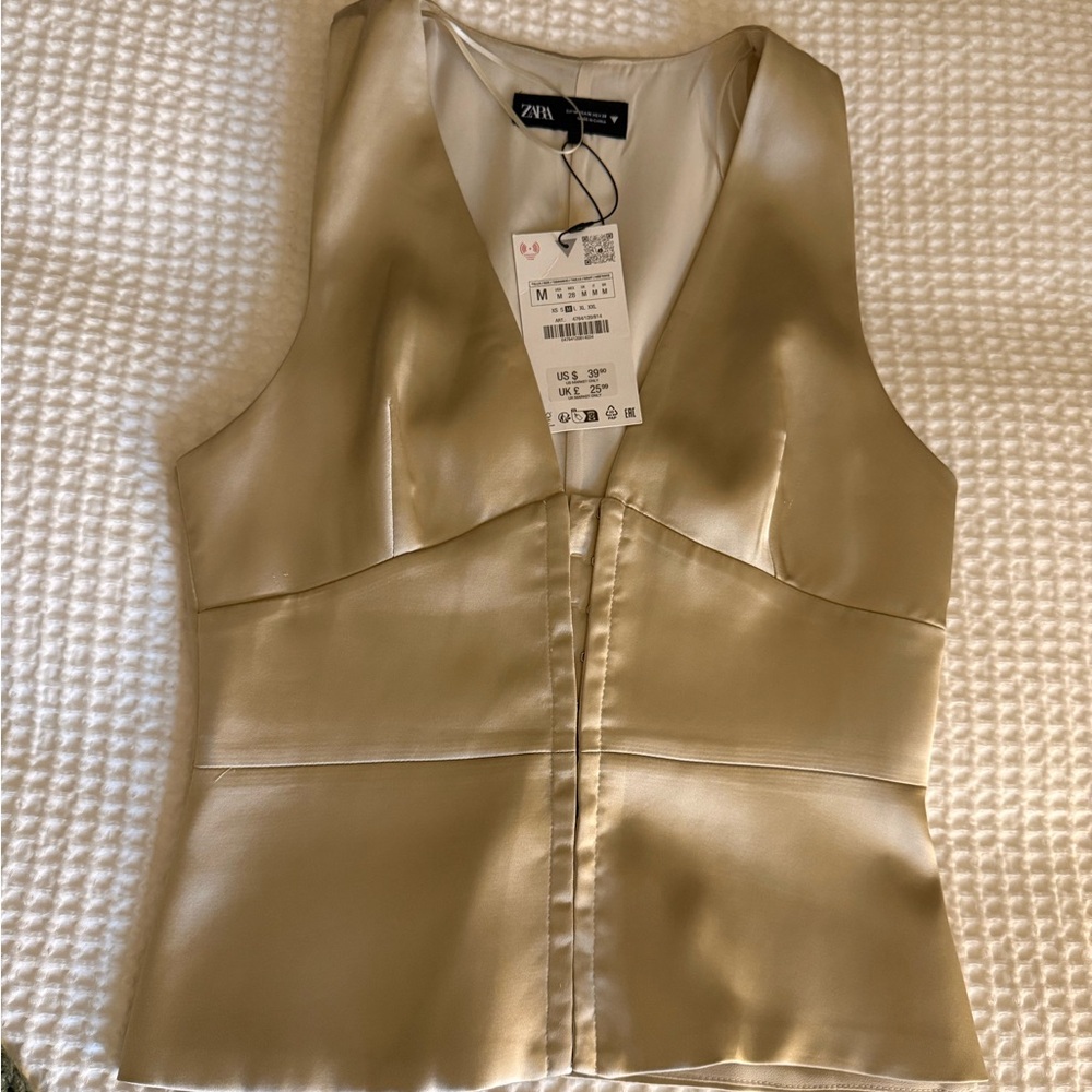Zara Gold Satin Blouse